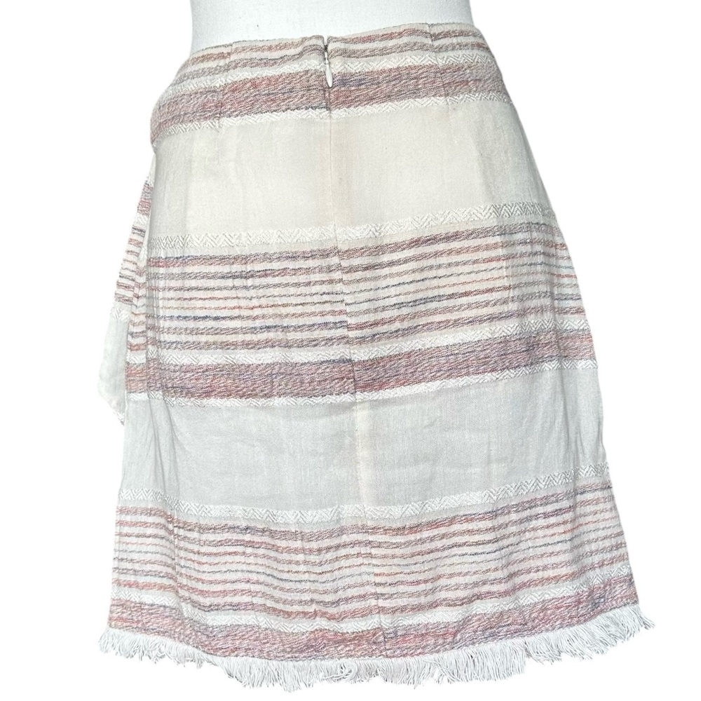 Anthropologie Holding Horses Avery Striped Fringe Faux Wrap Mini Skirt - 2 - Picture 5 of 13